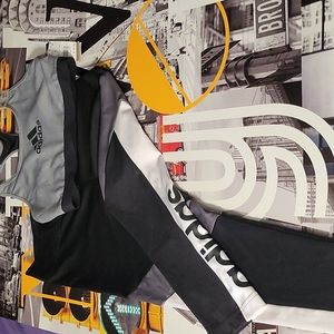 Sports tights workout tights sport pants. Adidas Large. Black, white and gray.